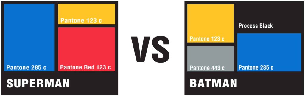 Batman vs Superman pantone colors