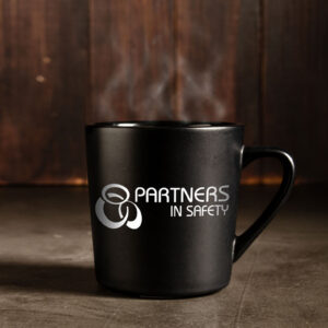 branded coffee mug - partners in safety