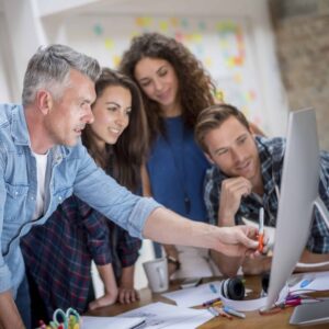 people at an engaging website