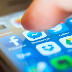 selecting Facebook messenger on a phone