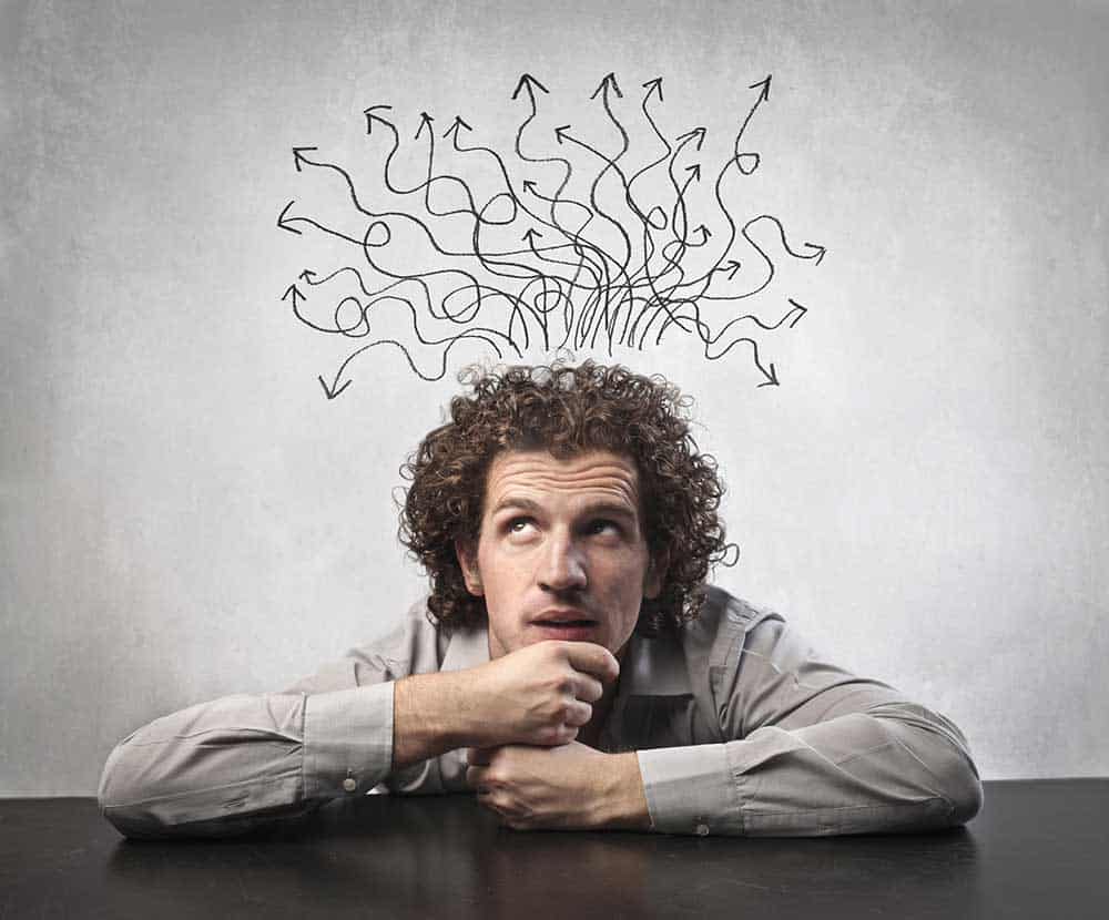 person thinking up new ideas