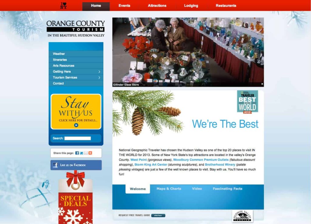 orange-county-tourism-web-winter - AJRoss Creative Media Orange County Tourism winter website