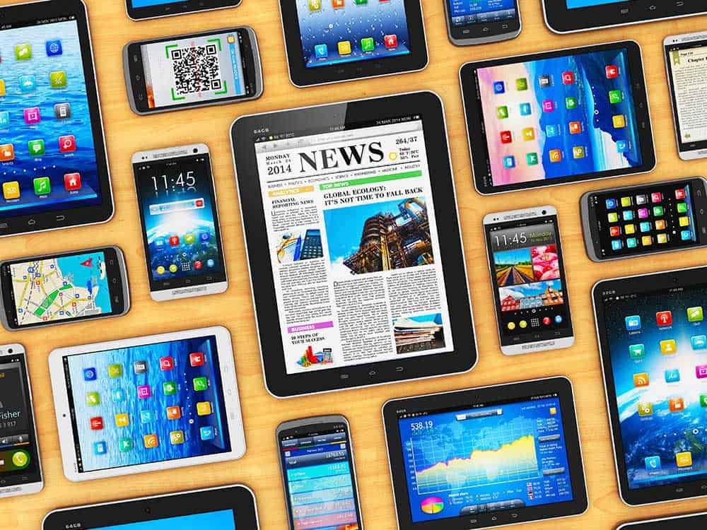 social media for business on screens